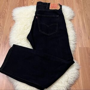 Levi’s 501 Button Fly Black Straight Leg Jeans 40x32